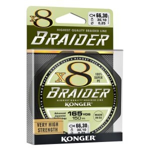 CONGER BRAID X8BRAIDER FEKETE 150M 0,14MM |250148014 146406256 - Fonott zsinór