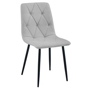 Krzesło LIBRA - jasny szary materiał / nogi czarne x 2