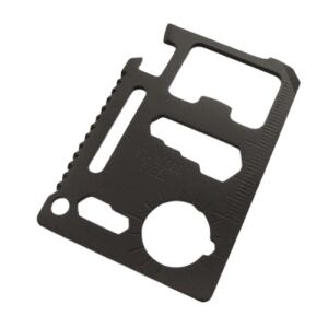 Card supravietuire DEPOX®, multifunctional, otel inoxidabil, 11 functii, negru, husa inclusa 146409417 - Scule multifuncționale