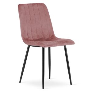 Krzesło LAVA - różowy aksamit / nogi czarne x 1 146410605 - Étkező szék