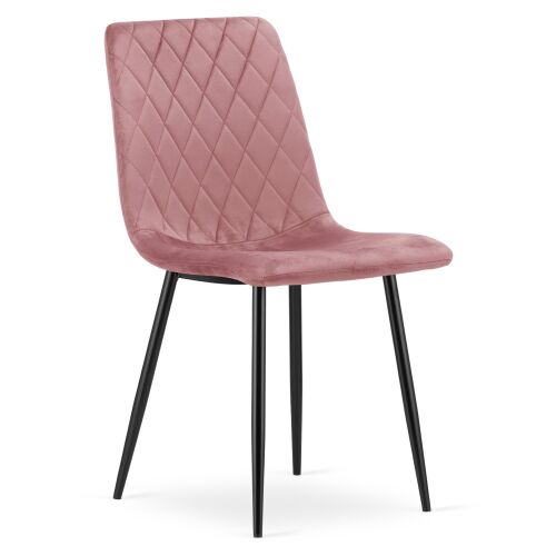 Krzesło TURIN - różowy aksamit / nogi czarne x 1 146410915