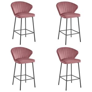 GATTA szék - sötét rózsaszín bársony / fekete lábak x 4