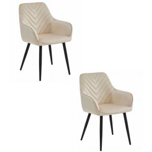 NANA szék - bézs bársony / 2 db fekete láb