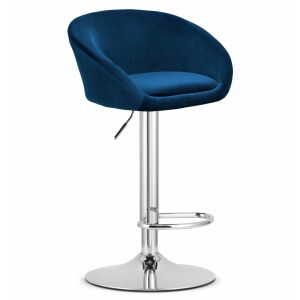 EAST szék - sötétkék bársony / króm láb