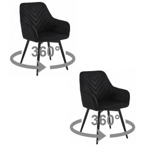 NANA360 szék - fekete bársony / 2 db fekete láb