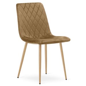 Krzesło TURIN - brązowy aksamit / nogi kolor drewna x 1