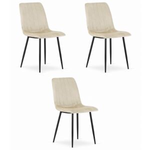 LAVA szék - világos bézs bársony x 3