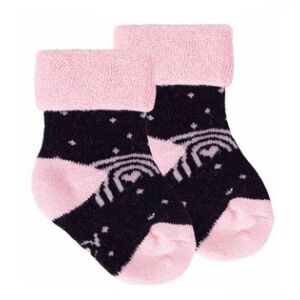 Yo! Baby frottír zokni 6-9 hó - fekete/rózsaszín