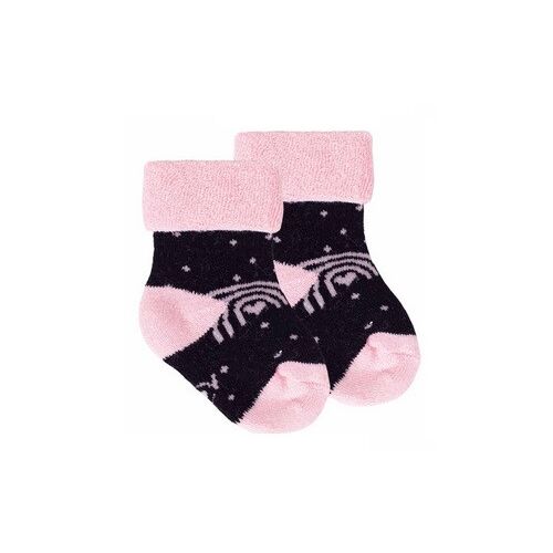 Yo! Baby frottír zokni 6-9 hó - fekete/rózsaszín 146438432