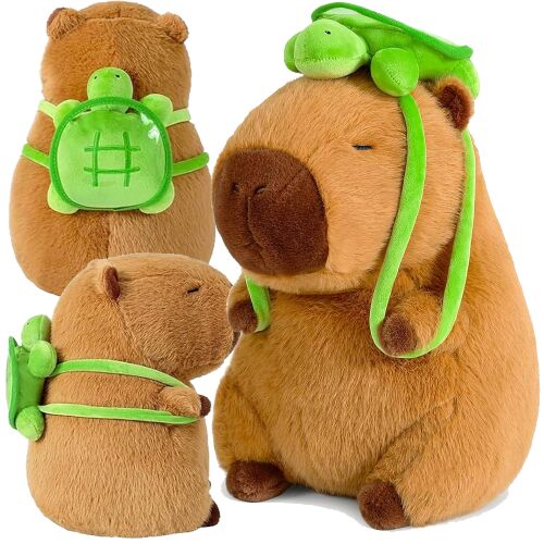 CAPYBARA KABALA plüss játék levehető teknős hátizsákkal, több szögben - Plüss