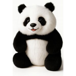Plüss fekete-fehér panda extra bolyhos plüssből 35cm