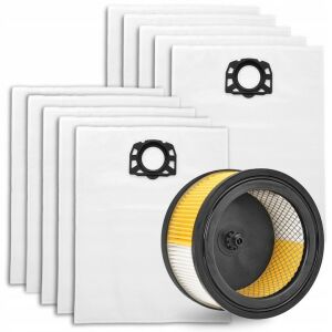 Filtru de aer și saci de praf pentru aspiratoare Karcher WD 4.200 4.250 4.290 5.200 5.300 5.400 5.500 5.600 5.800 (înlocuiește piesa nr. 6.414-960.0) 1 filtru + 10 saci de praf 146451757 - Filtre pentru aspirator