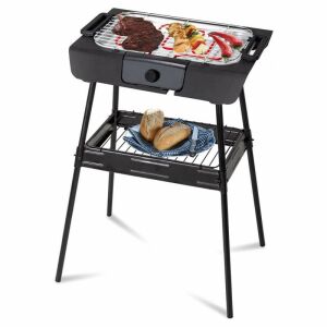 Royalty Line Elektromos Grill RL-SBGT2000, 2000W, 38x28 cm, Összecsukható állvány, 200C, Termosztát, Csepegtetőtálca, Fekete 146452070 - Konyhai eszköz