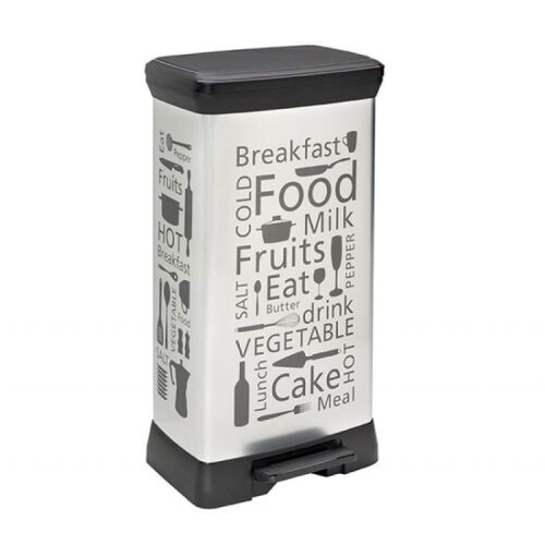 Deco Bin 50L Kuhinjska metalna kanta za smeće s pedalom, srebrna 146452751