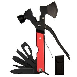 Wielofunkcyjne szczypce DEPOX®, Survival Instinct, stal nierdzewna, 16 funkcji, 16,5 cm, kolor czerwony, w zestawie etui 146452948 - Wielofunkcyjne narzędzie