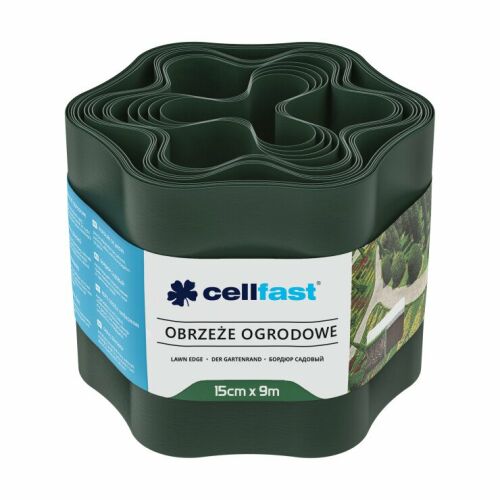 Cellfast sötétzöld kerti szegély 15cm x 9m tekercs, gyepszegély - Ágyásszegély