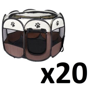 Kutya/macska játszókarám 74x74x43cm - barna x 20