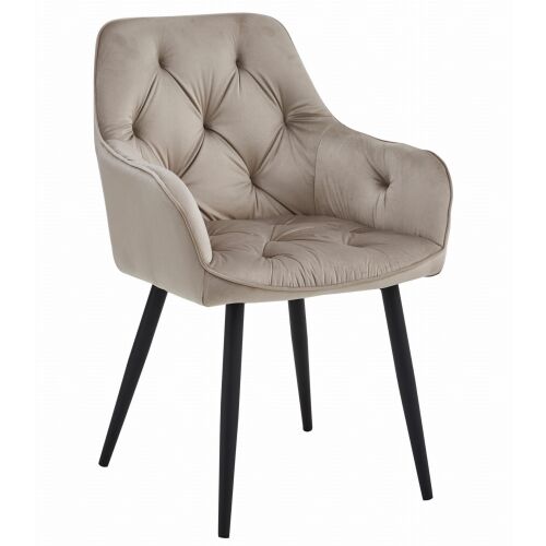 JORK szék - sötét bézs bársony / fekete lábak x 1