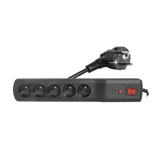 AL3 Túlfeszültség-védelmi hosszabbító kábel 5 aljzat 1,5 m fekete - E+00-017 146460563