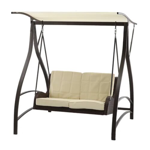 Kerti hintapad technorattan, barna, állítható tető 166×130×170 cm 146471833