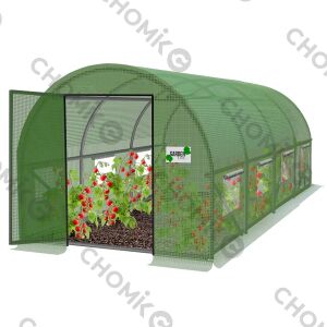 Kerti fóliasátor 6x3x2 m, 4 szegmens, UV4 140g PE, nyíló ajtó, zöld 146472161 - Üvegház