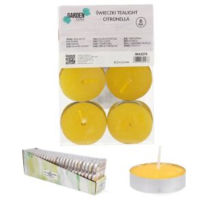 6 db citronella illatú teamécses fém tartóban, 3,5×1 cm 146472331 - Mécses