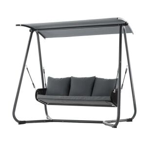 Kerti hinta 3 személyes állítható tetővel, antracit, 180×139×185 cm 146472360 - Hintaágy