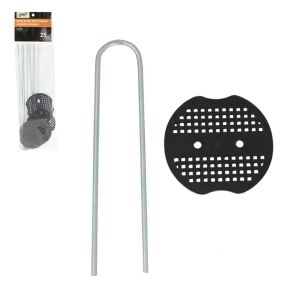 6 darabos, 25 cm fém-műanyag talajrögzítő tüske agrofólia és geotextilhez 146472468 - Rögzítő