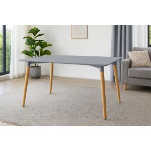 Skandináv téglalap alakú étkezőasztal, 120×80×74 cm, szürke MDF, fa lábak 146472541 - Konyha bútor