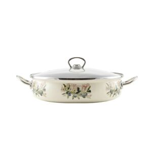 Oliva Zománcozott szeletsütő lábas 28 cm+üvegfedő Perfect Home