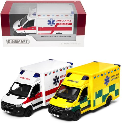 Mercedes-Benz Sprinter Mentőautó Játékautó 1:48 Méretarány, Kinsmart Diecast Modell - Játék autó