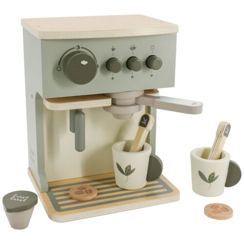 Label-Label kávéfőző szett kiegészítőkkel, olíva - Fa játék szerepjáték 146516982