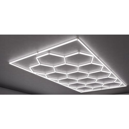 Hexagon LED hatszögletű lámpa mennyezeti panel világítás garázsműhelyhez 484 x 243 cm 146518950