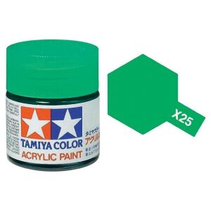 Tamiya X-25 Acrylic Paint Mini Clear Green Gloss 10ml (81525) 146519479 - Akrilfesték