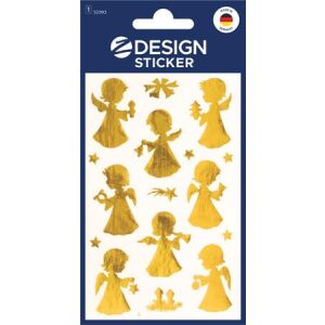 Matrica,  2 ív, 76x120 mm, AVERY ZWECKFORM, "Z-Design No.52393", arany angyalkák 146519489 - Ablakmatrica