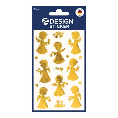 Matrica,  2 ív, 76x120 mm, AVERY ZWECKFORM, "Z-Design No.52393", arany angyalkák 146519489