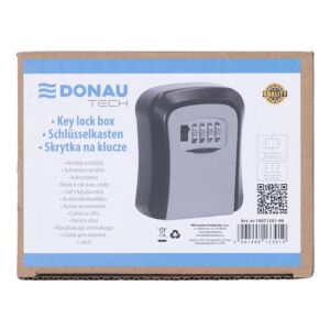 Kulcs széf, számzáras, 115x95x40 mm, DONAU "Tech", ezüst-fekete 146519529 - Kulcstartó szekrény