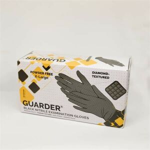 Védőkesztyű, egyszer használatos, nitril, 8,4g, XL méret, 90 db, púder nélküli, fekete 146519699 - Elsősegély