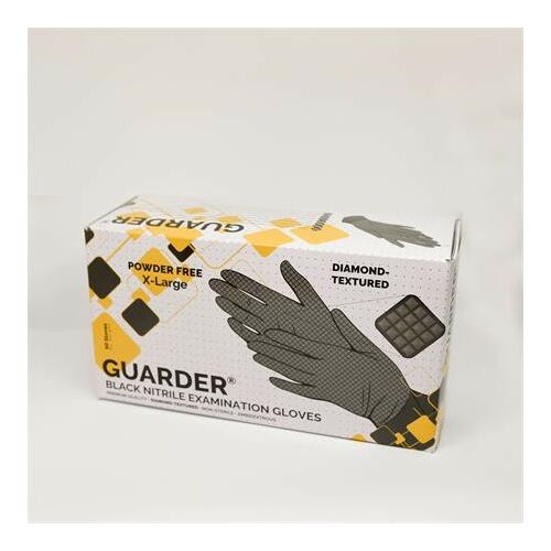 Védőkesztyű, egyszer használatos, nitril, 8,4g, XL méret, 90 db, púder nélküli, fekete 146519699