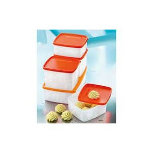 Hópelyhes Antarktisz fagyasztó doboz szett, piros tetővel, 2 x 400 ml + 2 x  800 ml + 1 x 1400 ml  - Tupperware 146519814 - Ételtároló