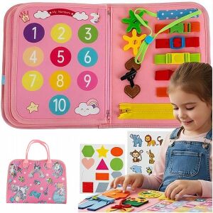 Montessori kreatív foglalkoztató könyv gyerekeknek unikornis mintával, 7 az 1-ben fejlesztő játék a finommotorika és a kreativitás fejlesztésére - Kruzzel