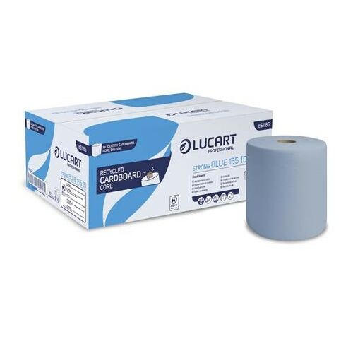 Kéztörlő, tekercses, 2 rétegű, LUCART "Strong Blue 155 ID", kék
