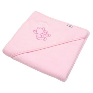 Gyermek frottír törölköző hímzéssel és kapucnival New Baby 80x80 rózsaszín elefánt 146522202 - Baba Fürdetés & Ápolás