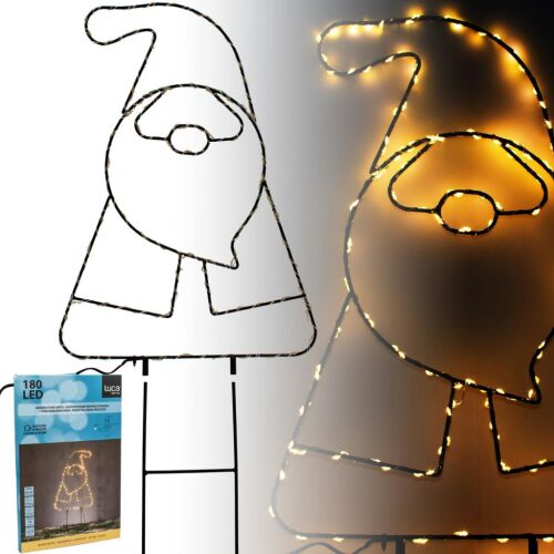 Mikulás Kerti Állvány Meleg Fehér 180 Led Elemmel Működő Izzók 29,5X67,5Cm Luca 146525952