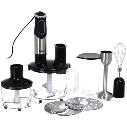 Saturn ST-FP9105, 600W, 2 sebesség, Cserélhető fej, Rozsdamentes acél, Fekete, Botmixer szett 146527375