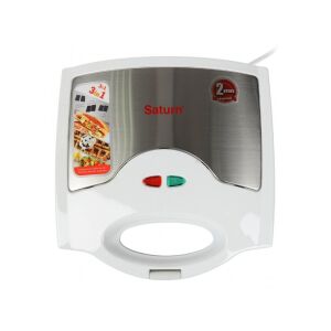 Saturn ST-EC1081, 750W, 3in1, Tapadásmentes, Cserélhető lapos, Fehér, Szendvicssütő 146527405 - Vízforraló, Kenyérpirító, Szendvicssütő és Asztali grillsütő