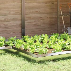 vidaXL Csiga kerítés Ezüst 13,5 x 13,5 x 25 cm Rozsdamentes acél 146532025 - Ágyásszegély