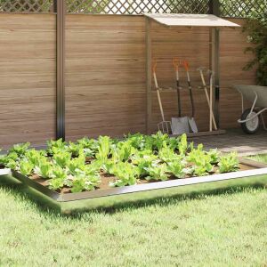 vidaXL Csiga kerítés Ezüst 100 x 3,5 x 25 cm Rozsdamentes acél 146533064 - Ágyásszegély