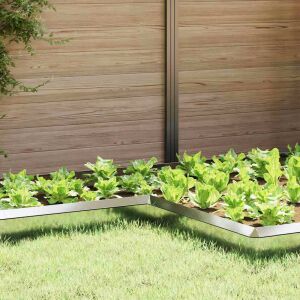 vidaXL Csiga kerítés 4 pcs Ezüst 10 x 10 x 25 cm Horganyzott acél 146533067 - Ágyásszegély