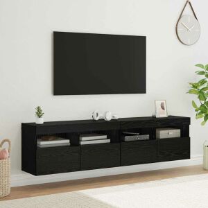 vidaXL TV Fali Szekrények 2 pcs Fekete tölgy 80 x 30 x 40 cm Faanyag 146535915 - TV- és médiatároló bútor